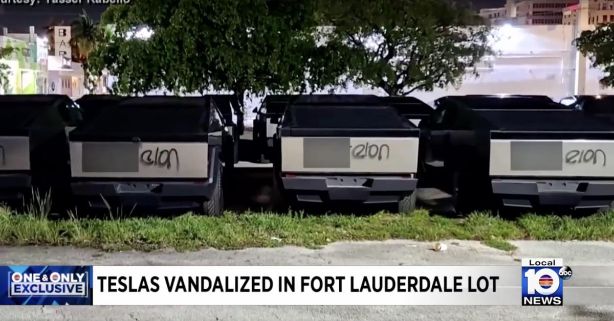 Revelações inesperadas sobre a vandalização de Cybertrucks da Tesla. 1 Revelações inesperadas sobre a vandalização de Cybertrucks da Tesla.