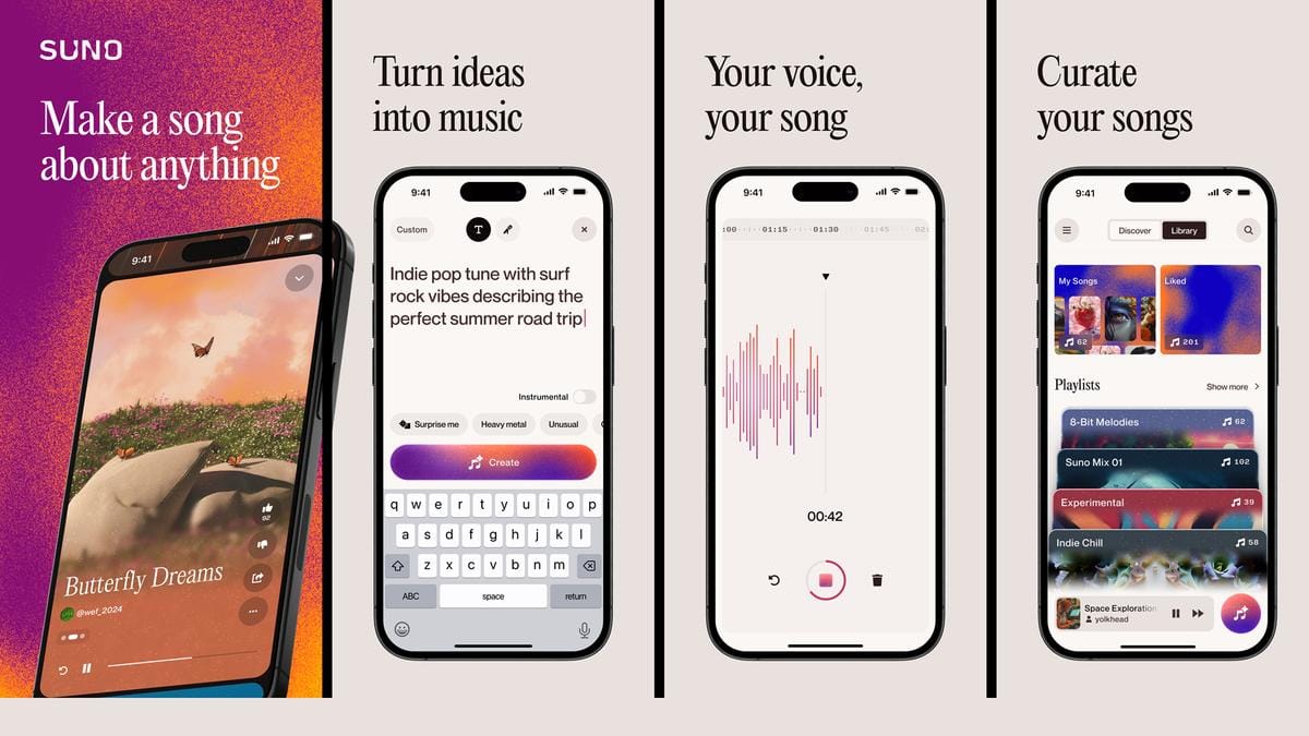 Como a Suno desafia os desafios legais com seu surpreendente app de geração de música usando IA. 1 Como a Suno desafia os desafios legais com seu surpreendente app de geração de música usando IA.