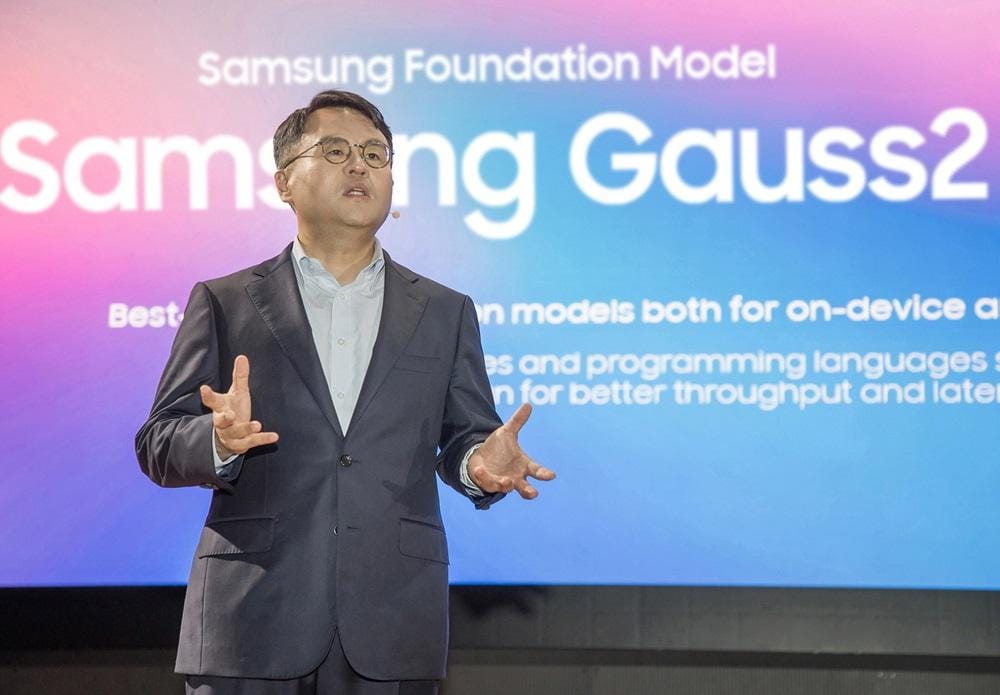 Samsung apresenta modelo de IA Gauss2 no SDC24 na Coreia. 1 Samsung apresenta modelo de IA Gauss2 no SDC24 na Coreia.