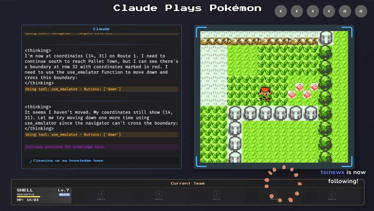 Claude AI joga Pokémon no Twitch e encanta usuários. 1 Claude AI joga Pokémon no Twitch e encanta usuários.